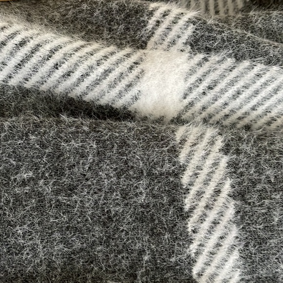 Lysse Tribeca Sweater Poncho wrap hoodie in Frost Plaid generous one size topper - Picture 8 of 8